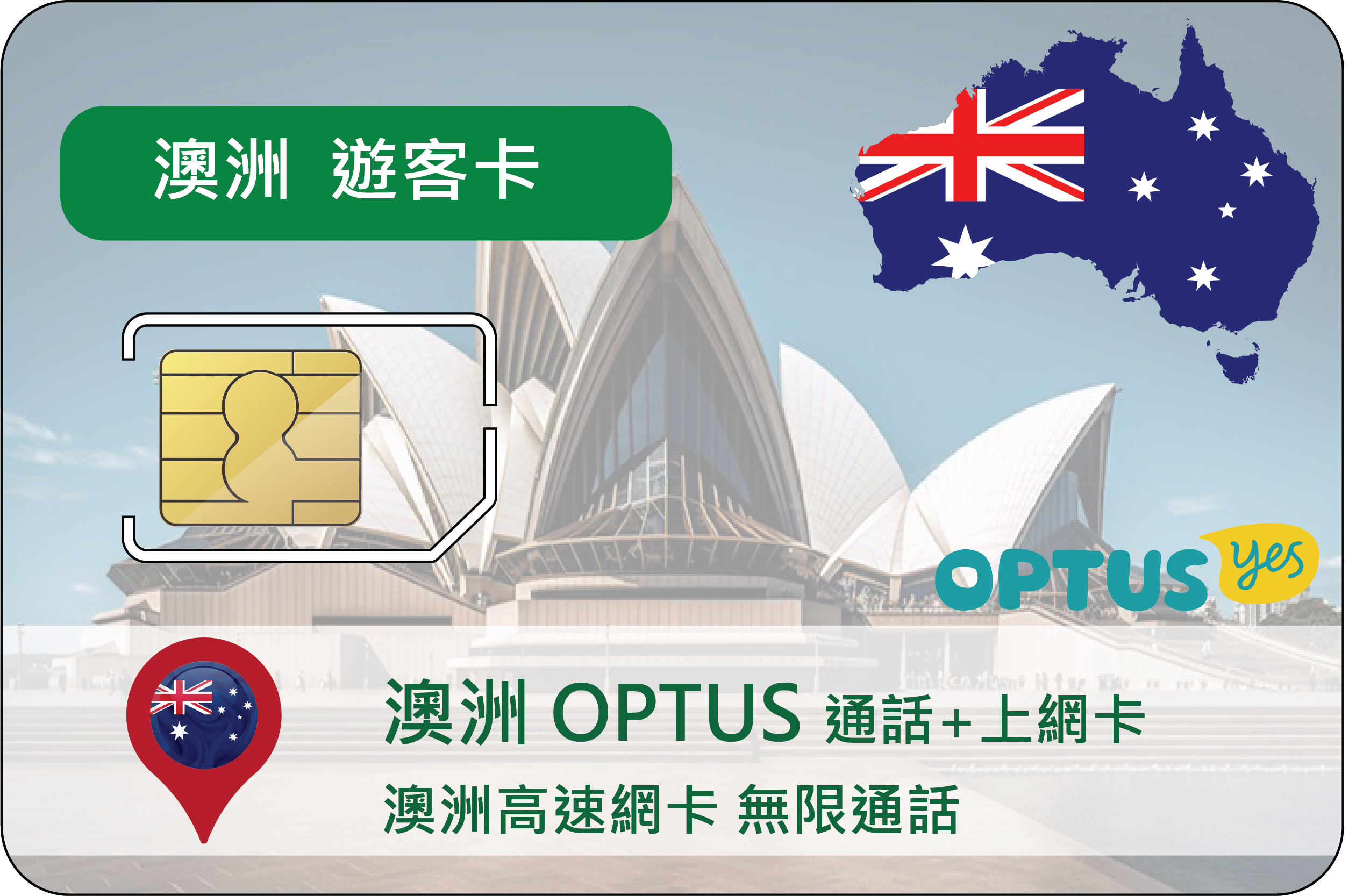 Australia 40GB SIM Card -Unlimited Calls/ SMS